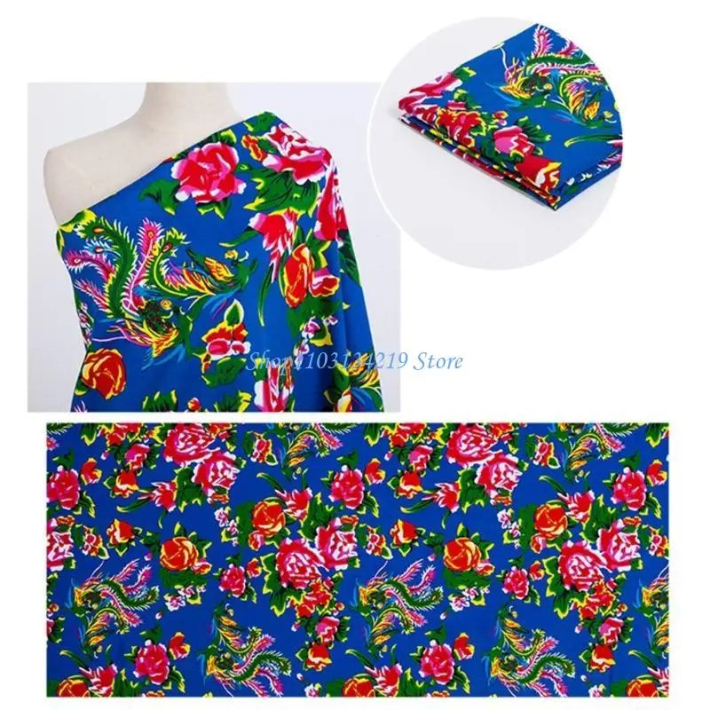 Floral Print Poly-Cotton Sateen Fabric | 160cm Wide | 7 Colors | Quilting, Clothing & Home Decor
