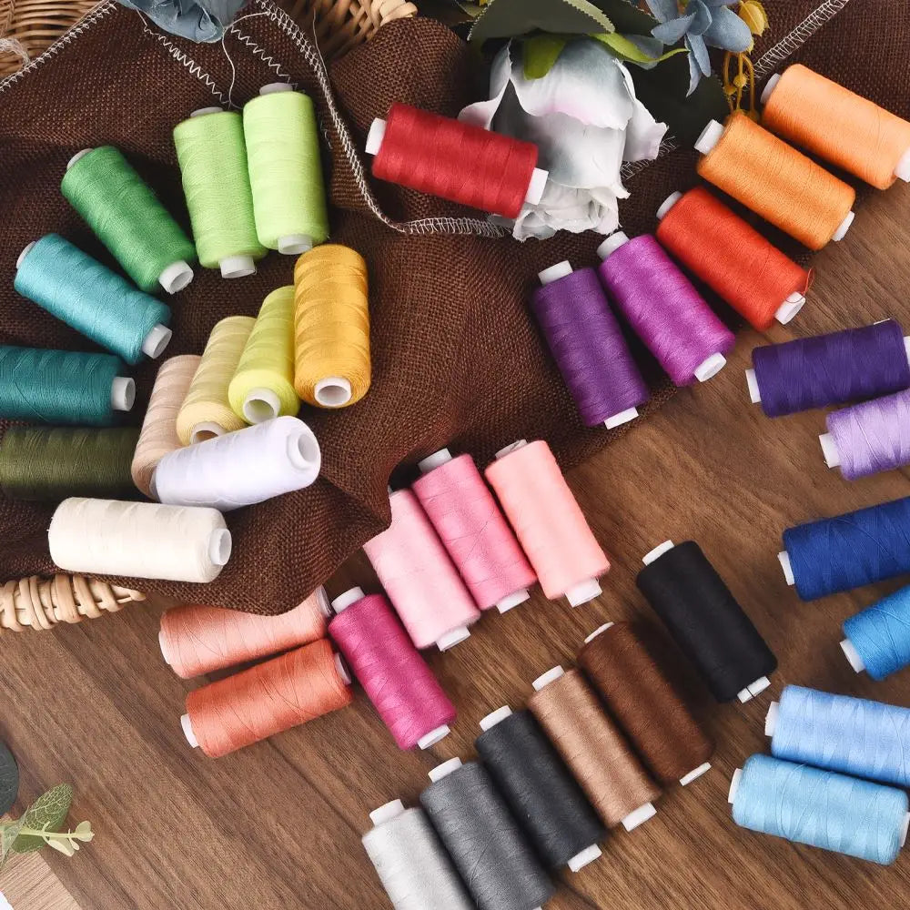 Polyester Sewing Thread Set — 6 Rolls, 400 Yards Each