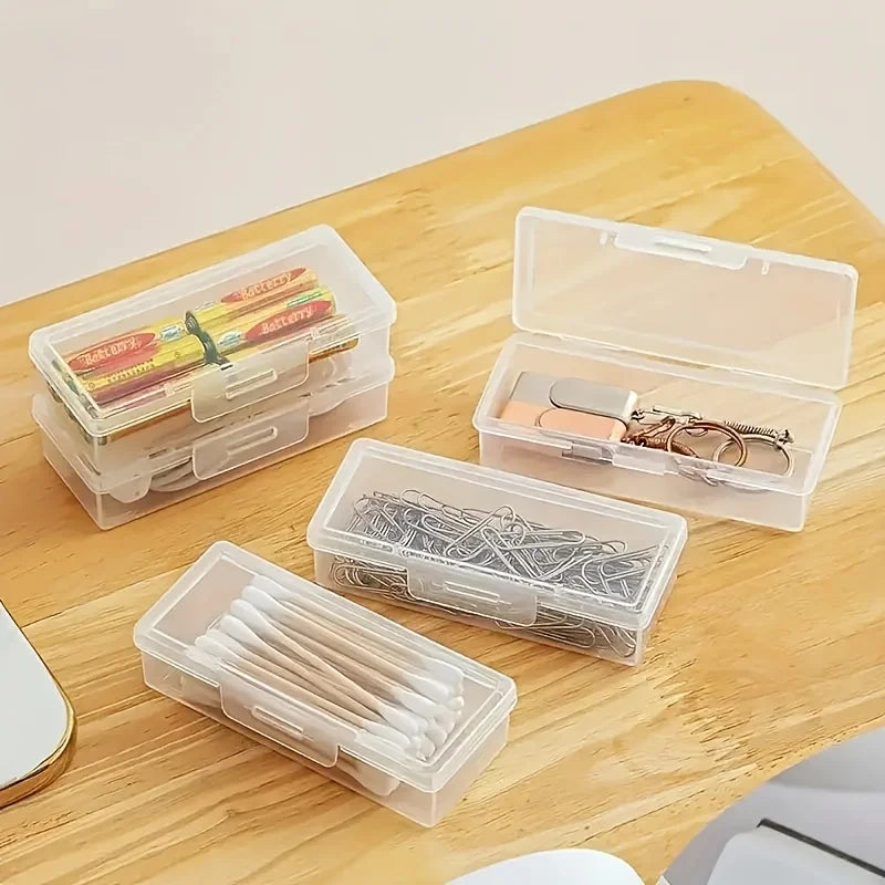Cajas transparentes de plástico con tapas, 12 unidades | Contenedores organizadores multiusos para joyas