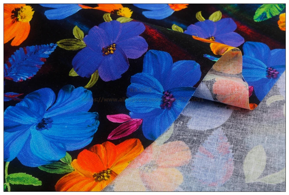 Gorgeous Floral Print 100% Cotton Fabric – 43" Wide, Half-Meter Panels | Quilting, Patchwork & DIY Sewing