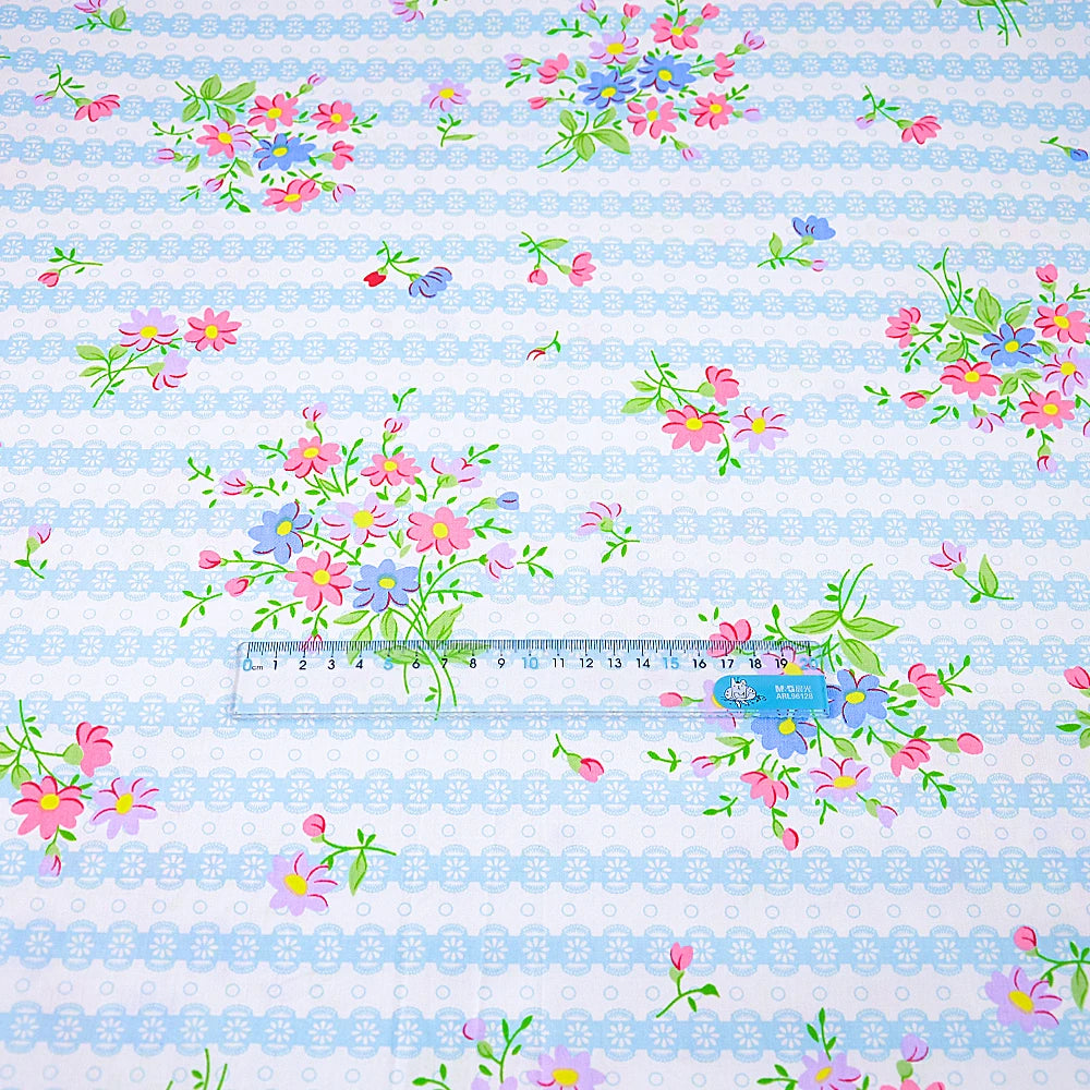 Fabric - 40 Precut Strips (6.35 X 49.78 cm) for Quilting And Sewing, 20 Floral Prints Assortment, 100% Material,