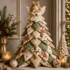 Kit de árbol de Navidad acolchado DIY — Decoración de mesa de patchwork en tela 3D