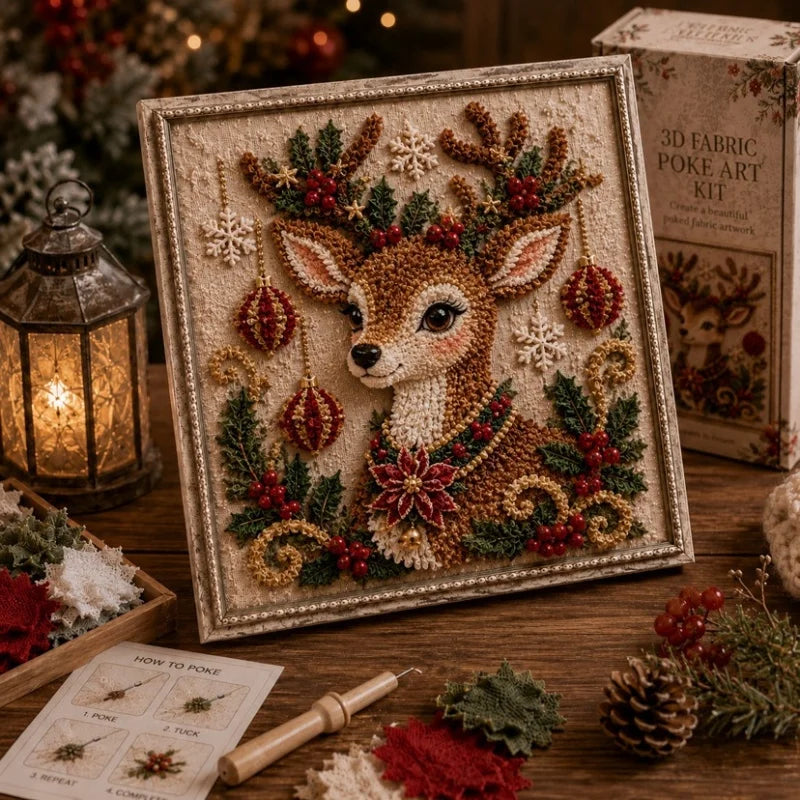 Kit de arte en tela 3D de Navidad – Decoración navideña DIY para adultos