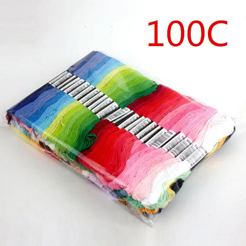 Cross Stitch Cotton Embroidery Floss Set – 8m Skeins, 6-Strand, 24 to 200 Colors, No Repeats