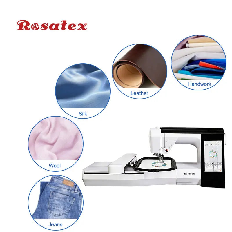 ROSATEX RS-777 High Speed Household Computerized Embroidery Machine – 85W, Flat-Bed Chain Stitch