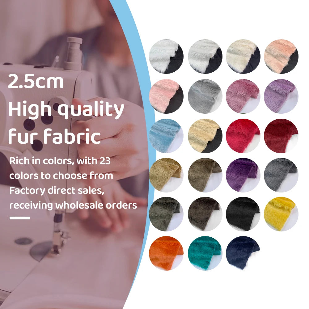 Tela de Pelo Sintético de 2.5cm de Largo – 30x50cm, Cosplay & Fursuit, 23 Colores