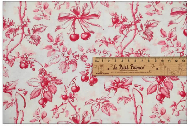 Bowknot & Floral Print 100% Cotton Fabric – 110cm Wide | Quilting, Bags, Garments & DIY