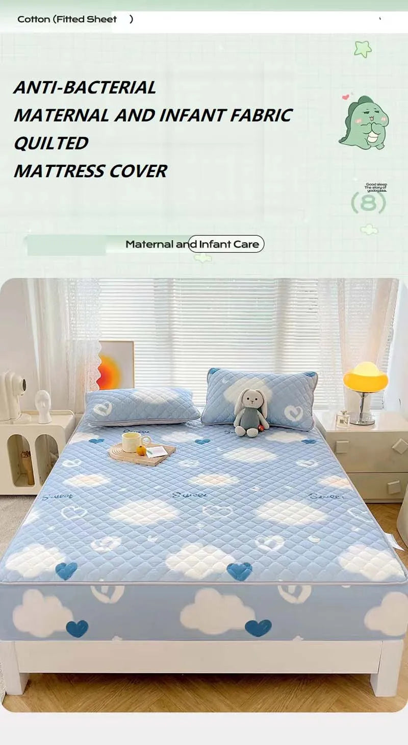 mtuove Soft Brushed Quilted Mattress Cover – Anti-Mite, Breathable, Fits 3–28cm Mattresses