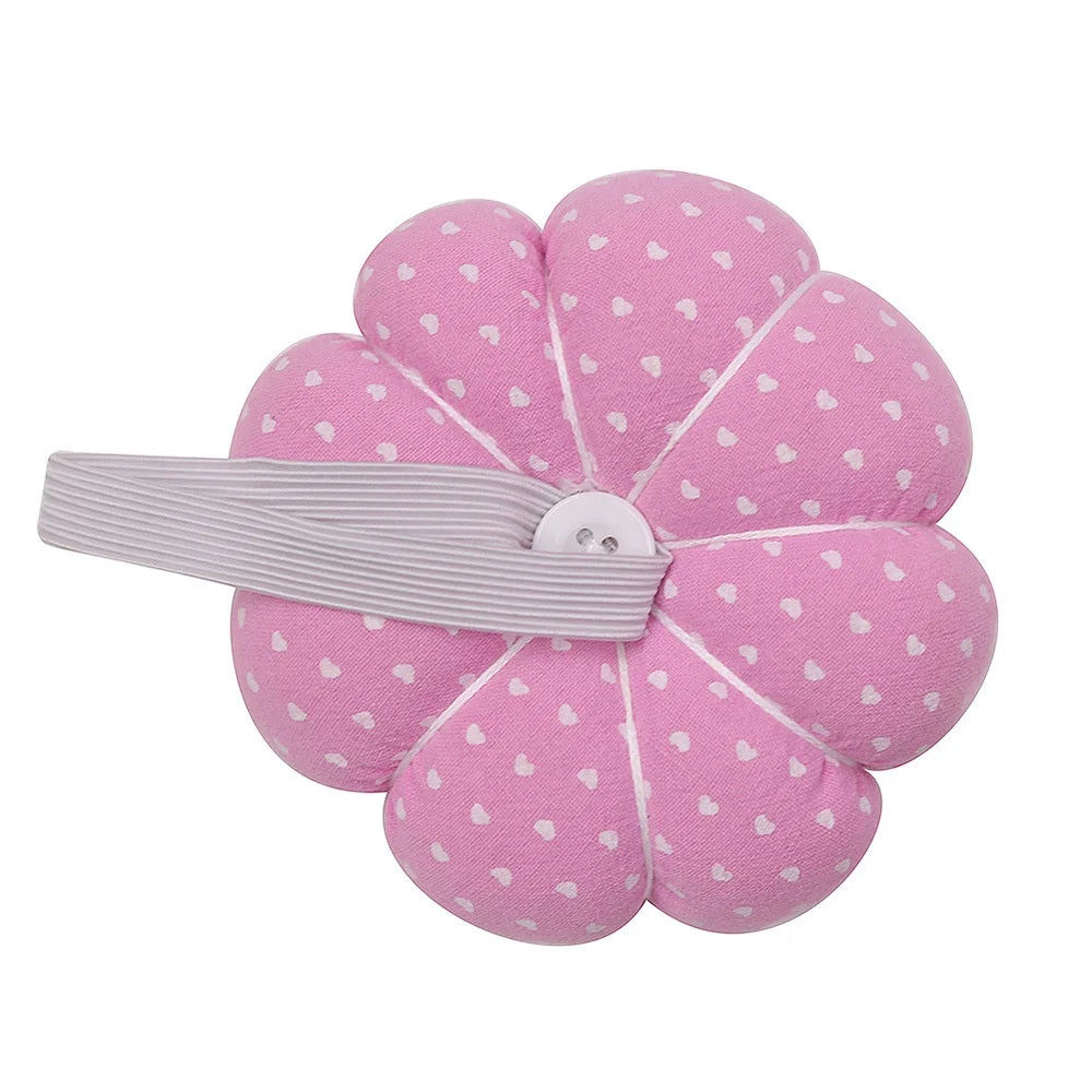 Floral Pumpkin Wrist Pin Cushion – Elastic Wristband, Quilting & Sewing Notions