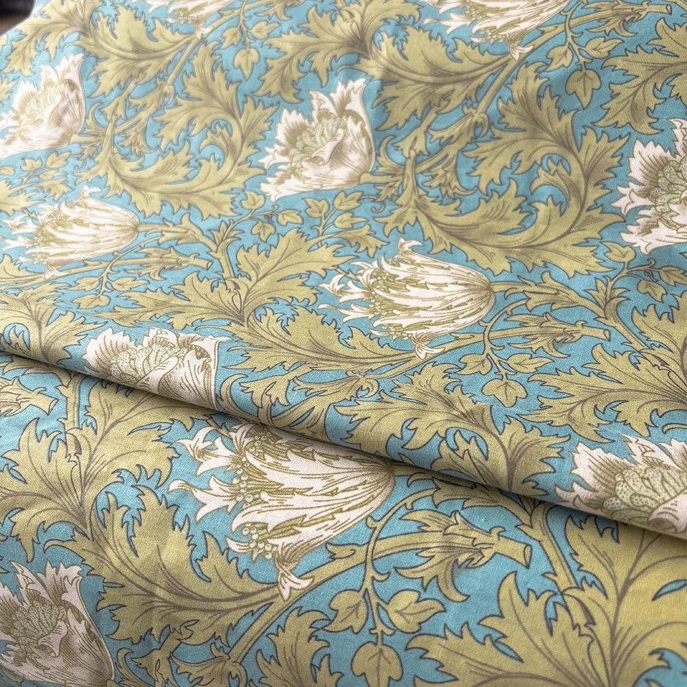 William Morris Fabric Cotton Digital Printing Classic Flower Printed Handmade Dress Crafts Home Textiles Supplies Per Half Meter