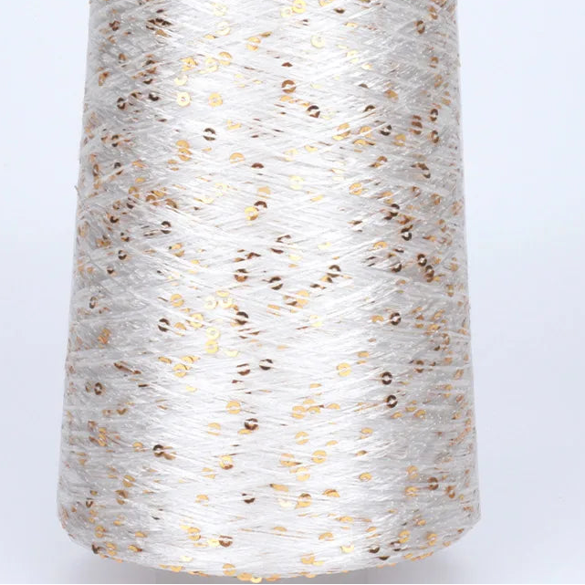 500G Glitter Fancy Yarn with Sequins – Hand Knitting & Crochet | 3mm Sequins | 25 Colors