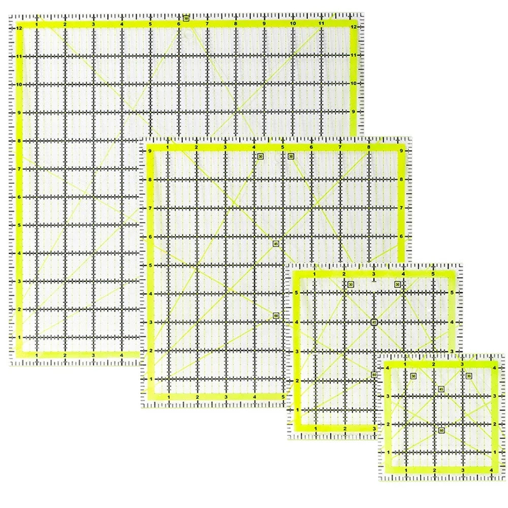 Acrylic Quilting Ruler — Two-Color Grid Patchwork Square