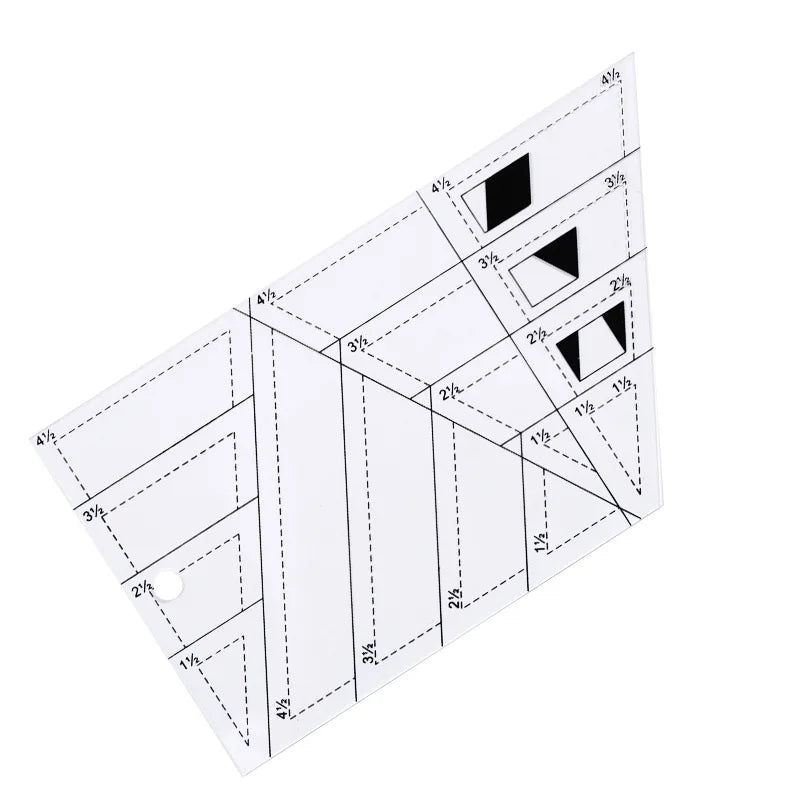 Acrylic Trapezoid Quilting Ruler & Patchwork Template – Clear Sewing Measuring Tool (4.5" × 8.25")