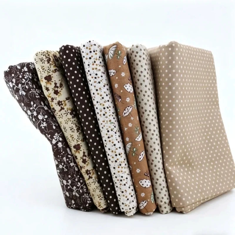 7-Piece Patchwork Cotton Fabric Set – Digital Printed Quilting Squares