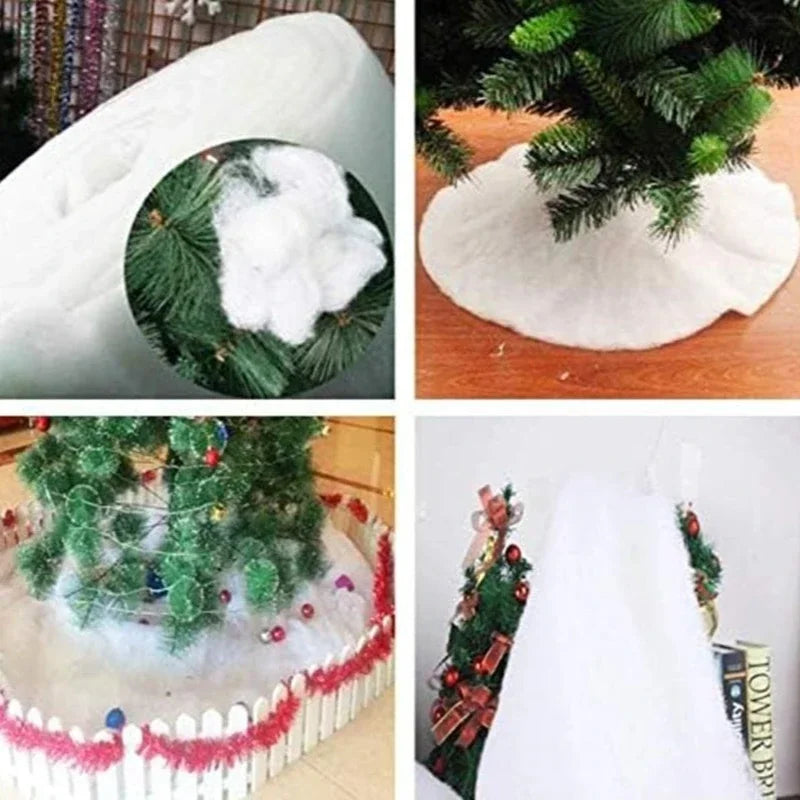 Manta de Nieve Artificial – Manta de Nieve Falsa de Algodón Suave | Decoración de Invierno para Base de Árbol de Navidad y Pueblo