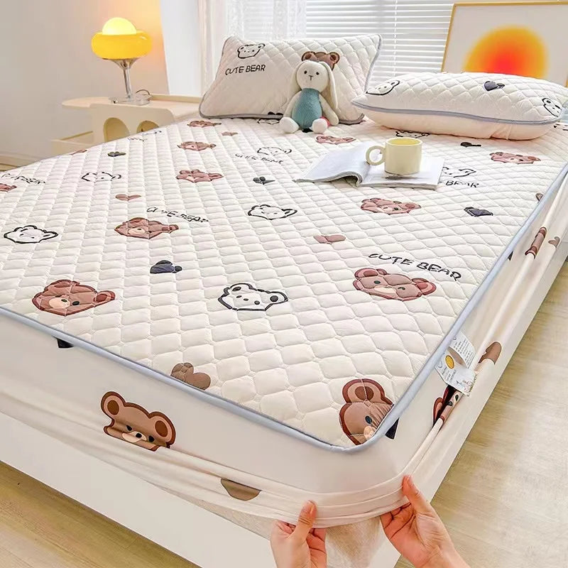 mtuove Soft Brushed Quilted Mattress Cover – Anti-Mite, Breathable, Fits 3–28cm Mattresses