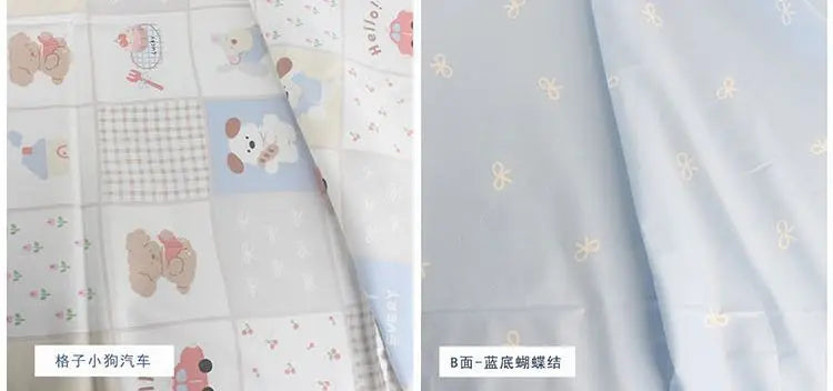 Double-Sided AB Face Cartoon Print 100% Cotton Fabric – Baby & Children's Clothing, Bedding & DIY