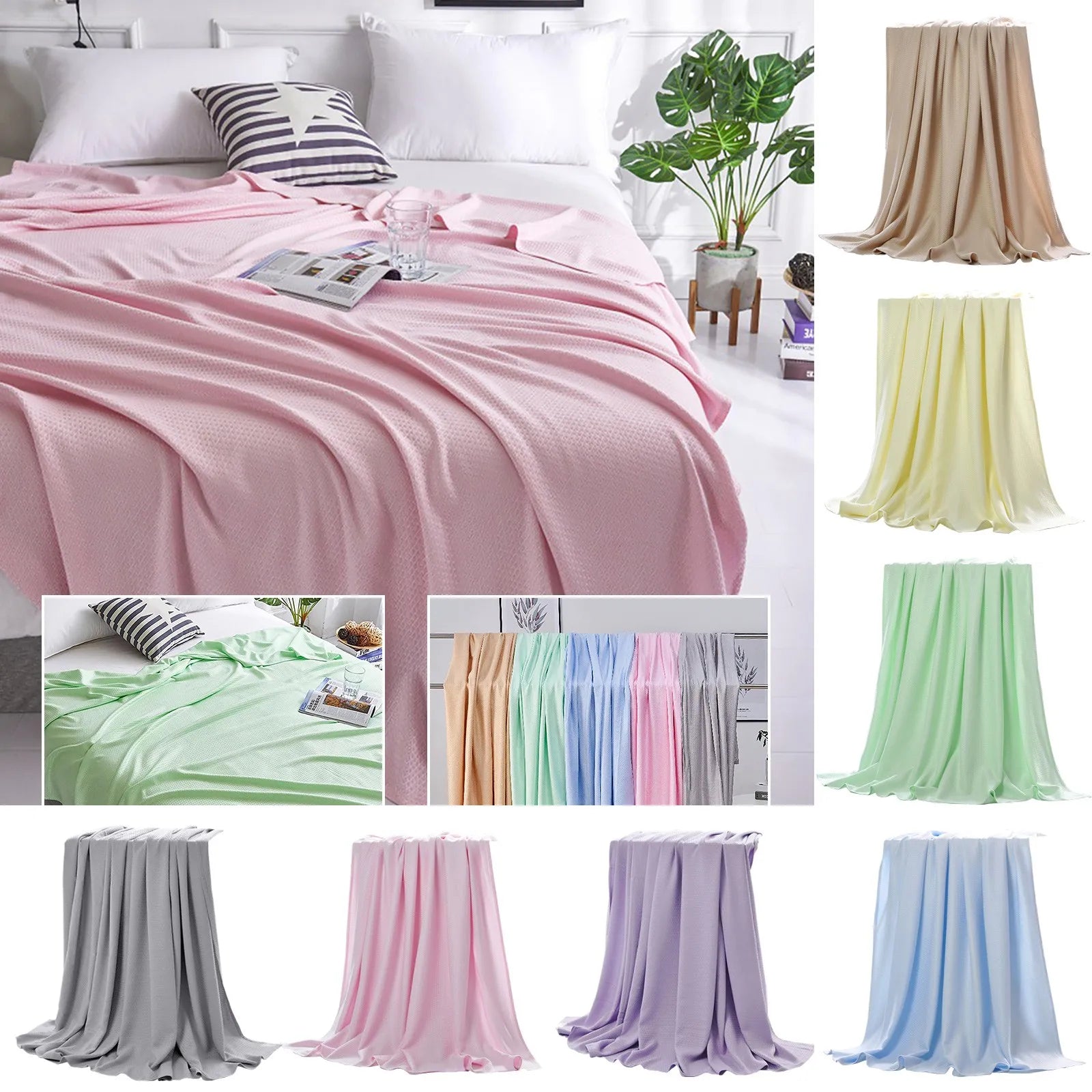 Bamboo Fiber Cooling Blanket – Lightweight Breathable Summer Quilt