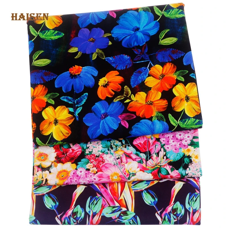 Gorgeous Floral Print 100% Cotton Fabric – 43" Wide, Half-Meter Panels | Quilting, Patchwork & DIY Sewing