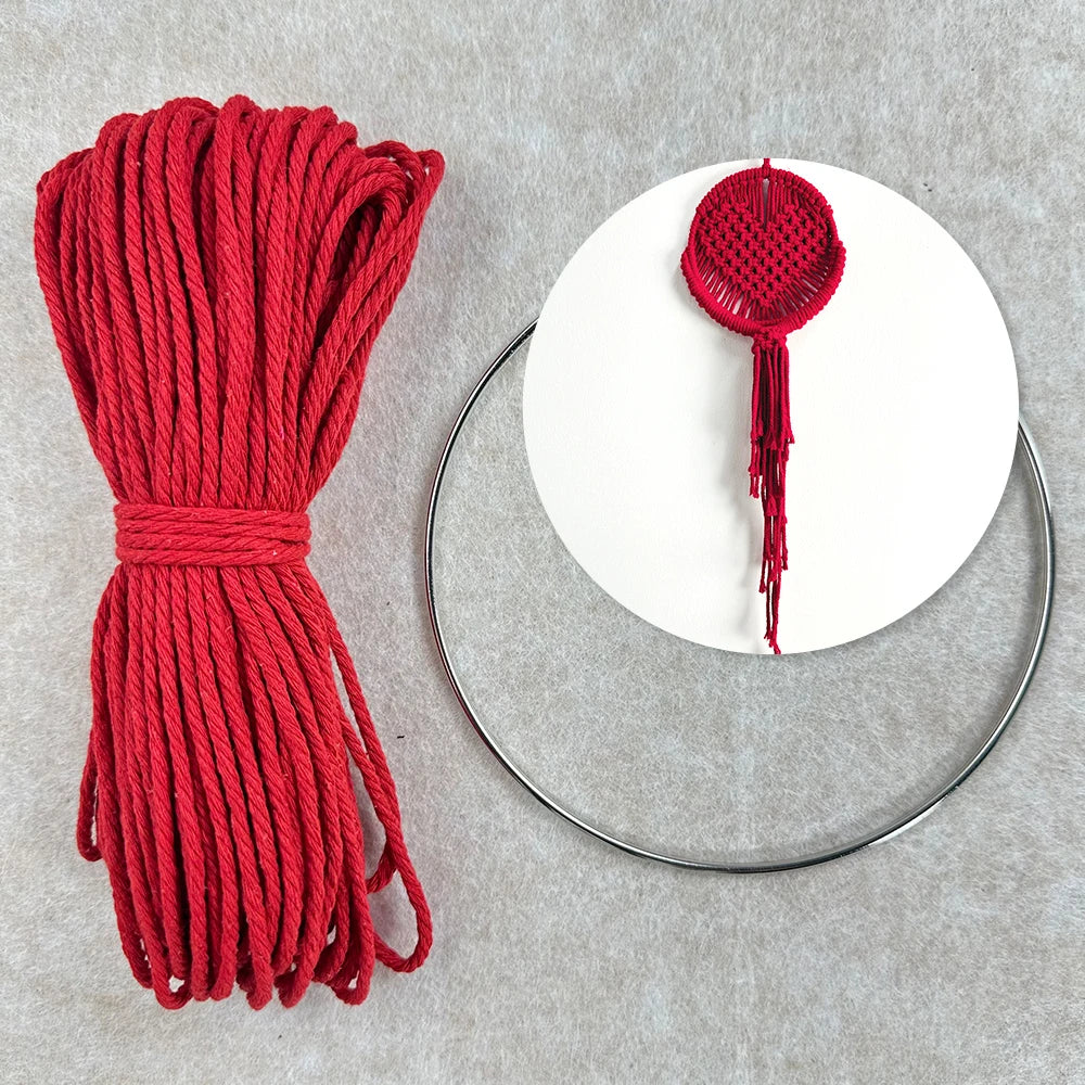 Macrame Heart & Flower Wall Hanging Kit — DIY Beginner Craft Kit | Polyester