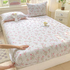 Floral Print Fitted Sheet - 500TC Polyester - 1pc or 3pc Set