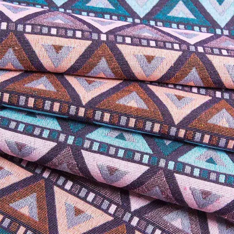 Ethnic Print Linen-Cotton Blend Fabric — Jacquard Woven | 0.5, 1, 2 & 3 Meter Cuts