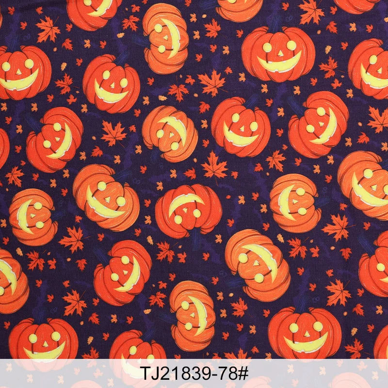 Halloween Print Fabric – Spiderweb, Ghost & Holiday Motifs | 100% Polyester, 150cm Wide