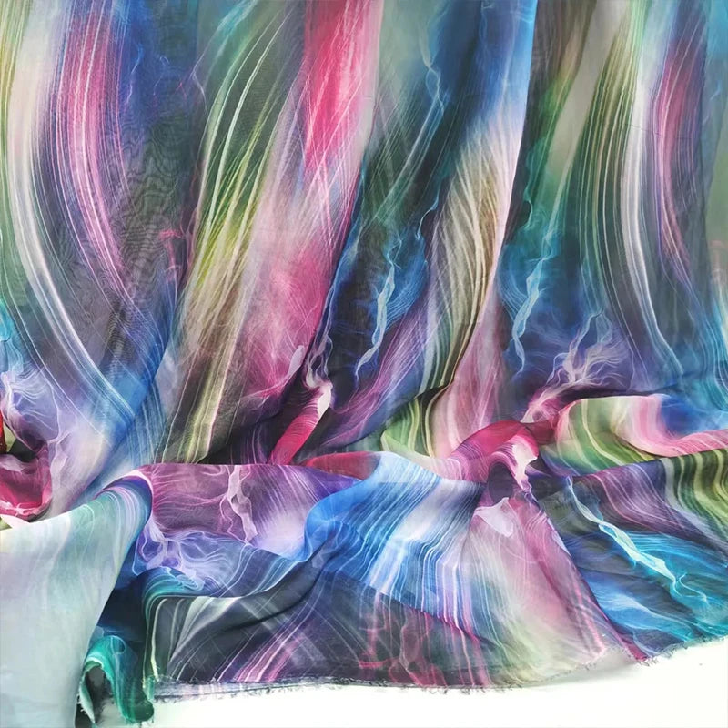 30D Gradient Chiffon Fabric – Semi-Sheer & Elegant | 150 cm Wide (59 in)