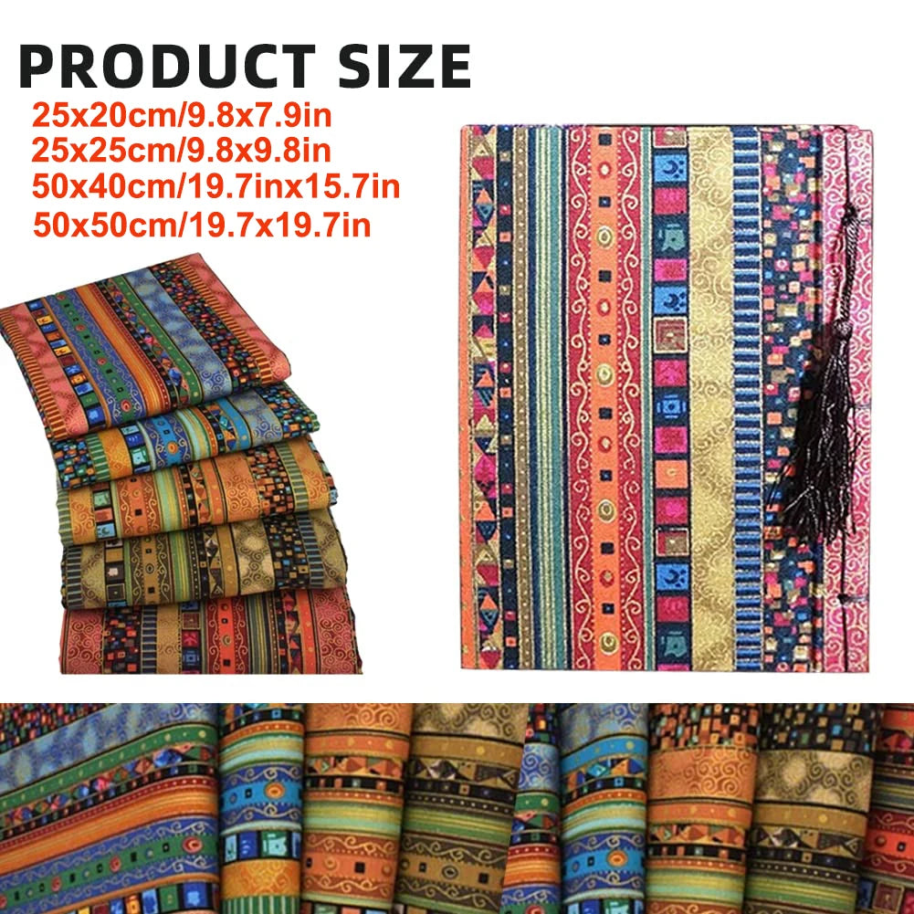 5-Piece Ethnic Print Cotton Fat Quarters Bundle – Quilting Squares for Patchwork & Handmade Crafts