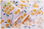 Orange Floral Printed Twill Cotton Fabric – 160cm (63") Wide | Cut to Order