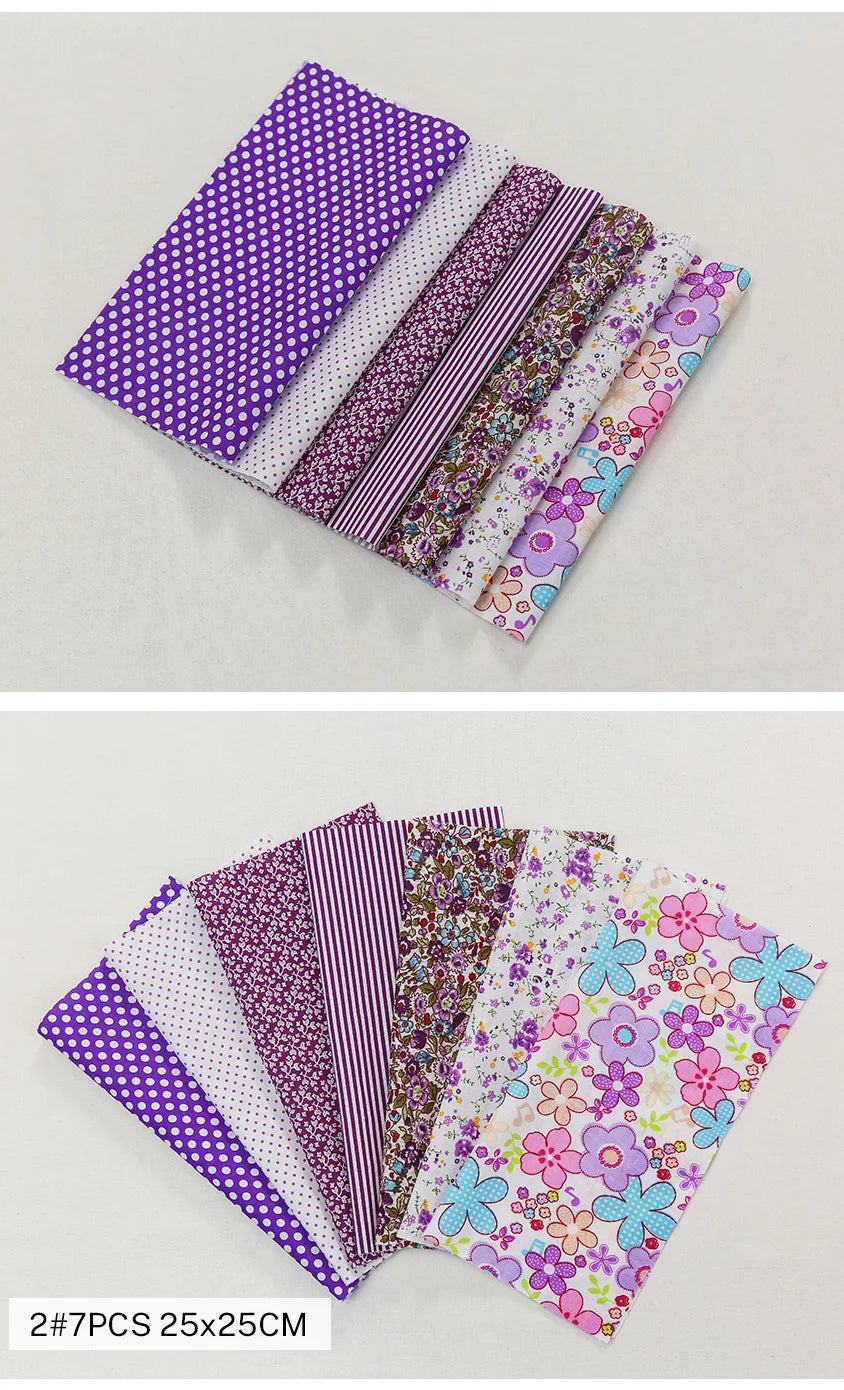 Vintage Floral Print 100% Cotton Patchwork Fabric Squares — 25×25 cm (9.8×9.8 in)