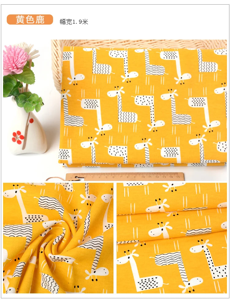 100% Cotton Knitted Print Fabric | 185 g/m² | 90×50cm | Baby Clothes, Bedding & Pajamas