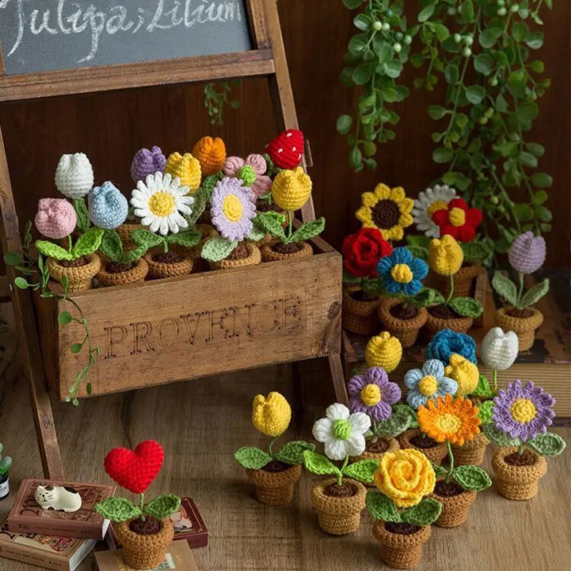 Kit de ganchillo para tejer rosas, ramo de flores hecho a mano, bricolaje, bolsa de material de ganchillo de lana, regalo creativo para parejas y novias, principiantes
