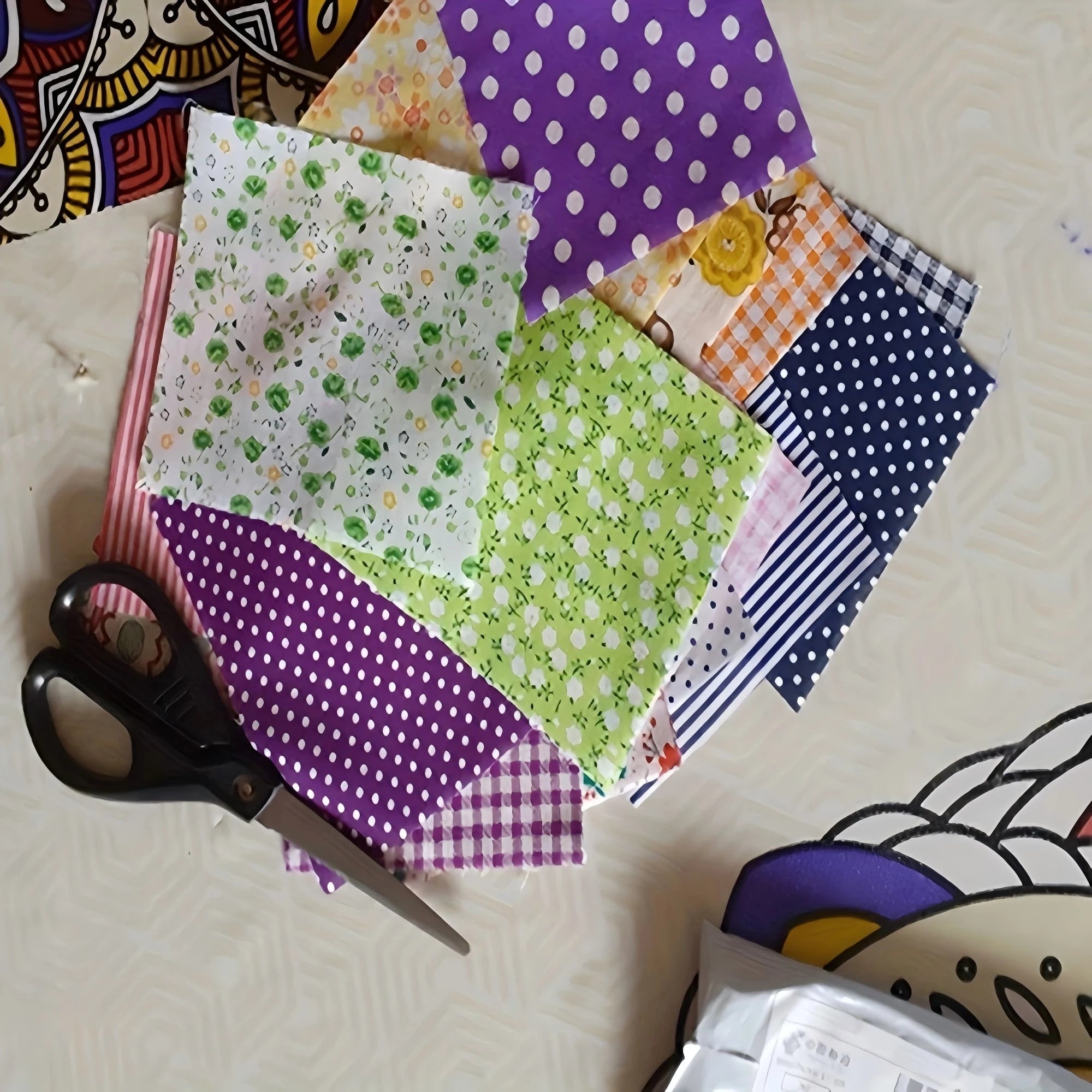 50-Piece Floral Cotton Fabric Squares – 10×10cm Patchwork Pack