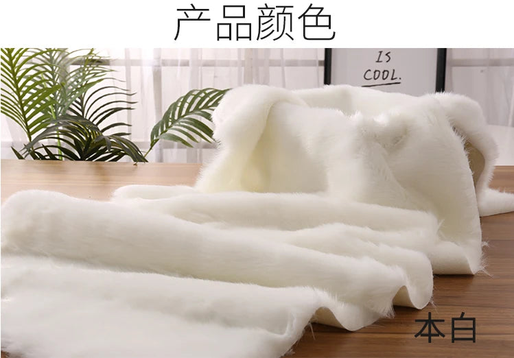 Faux Fur Plush Fabric – Thick 100% Polyester, 180cm Wide, Sold by the Meter – For Coats, Bags, Scarves & Winter Crafts