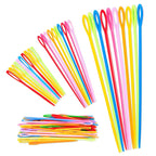 Agujas de coser de plástico de ojo grande, 30 unidades – Agujas coloridas de seguridad para enlazar y para lana para manualidades