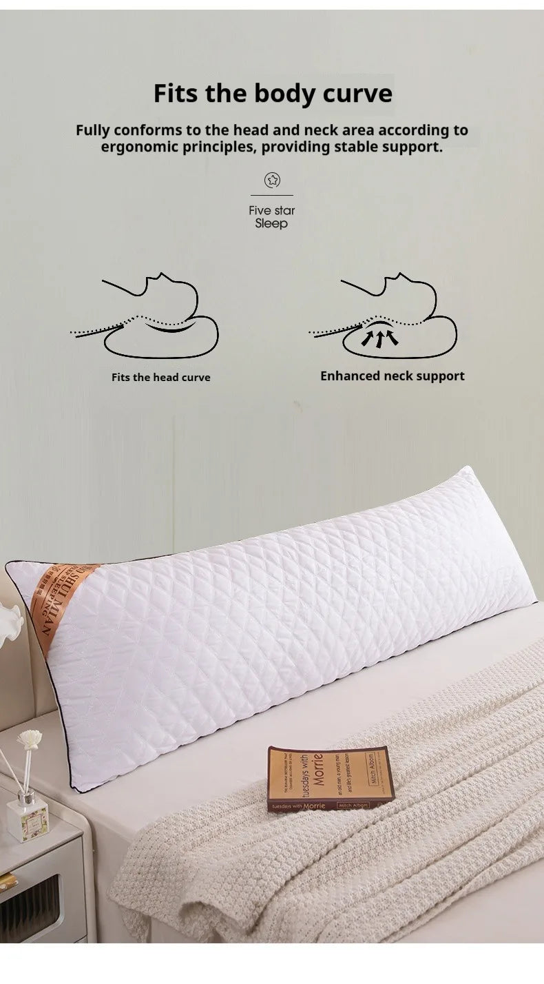 White Long Body Pillow Insert – Soft Polyester Fill, 4 Sizes (48x100 to 48x180cm)
