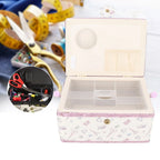 Vintage Sewing Basket Household Fabric Craft Thread Needle Storage Box Organizer