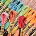 18 Colores Hilo de Bordar de Algodón – Kit de Hilos para Punto de Cruz | 8 Metros, 6 Cabos