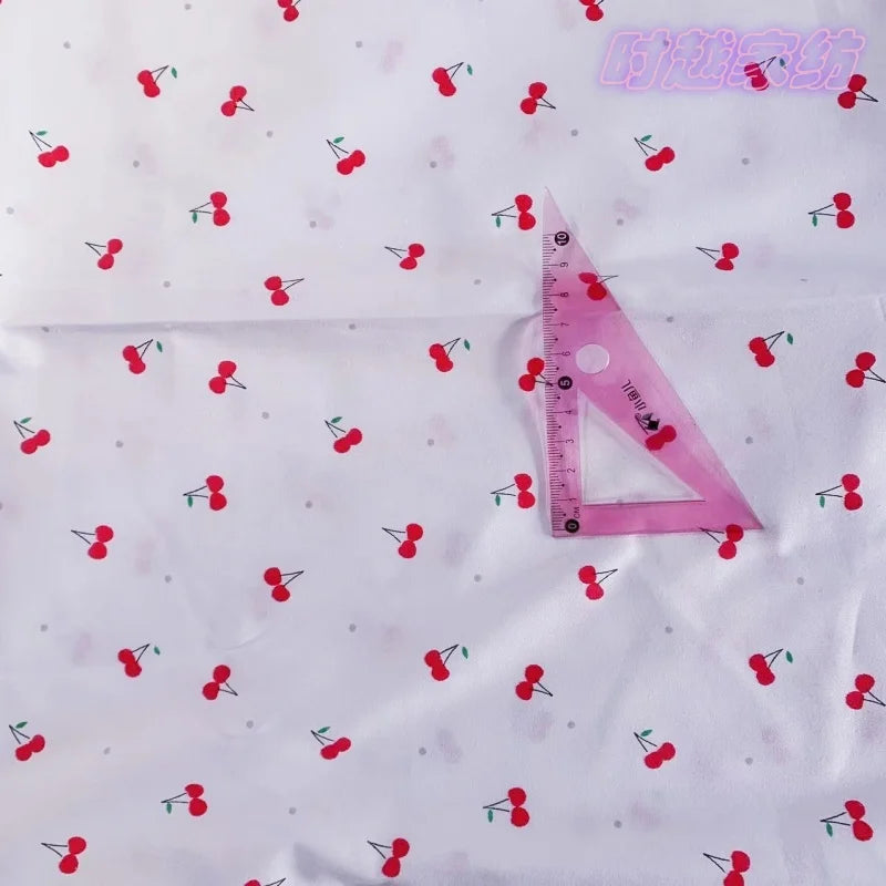 Cartoon Print Pure Cotton Twill Fabric – 50cm x 160cm (19.7" x 63") – Watermelon, Cherry & More