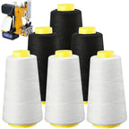 Serger Thread 100% Polyester – 3000 Yards per Roll | Black & White Cones