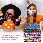 Retazos de Tela Cuadrados Halloween — 6 Cuadrados Precortados de 25×25cm | 100% Poliéster