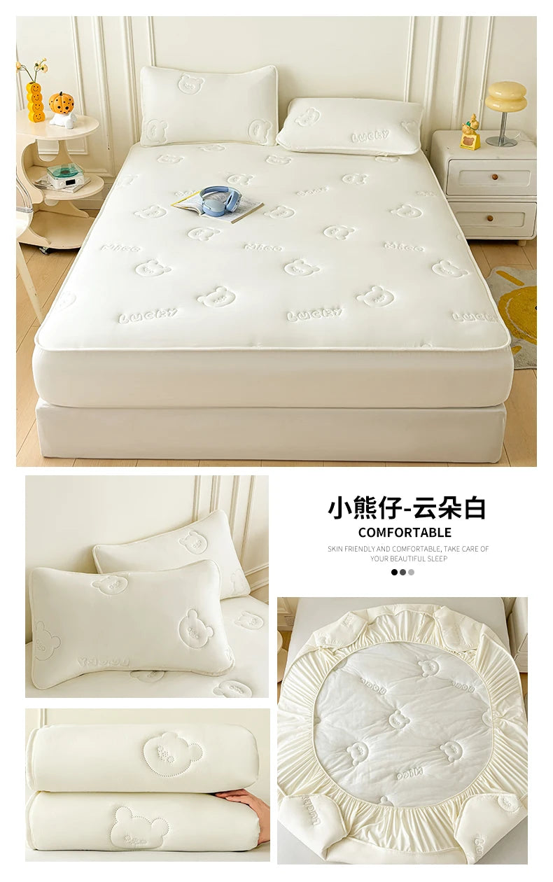 Ultrasonic Quilted Waterproof Mattress Protector – TPU, Anti-Mite, Baby-Safe, 6 Sizes