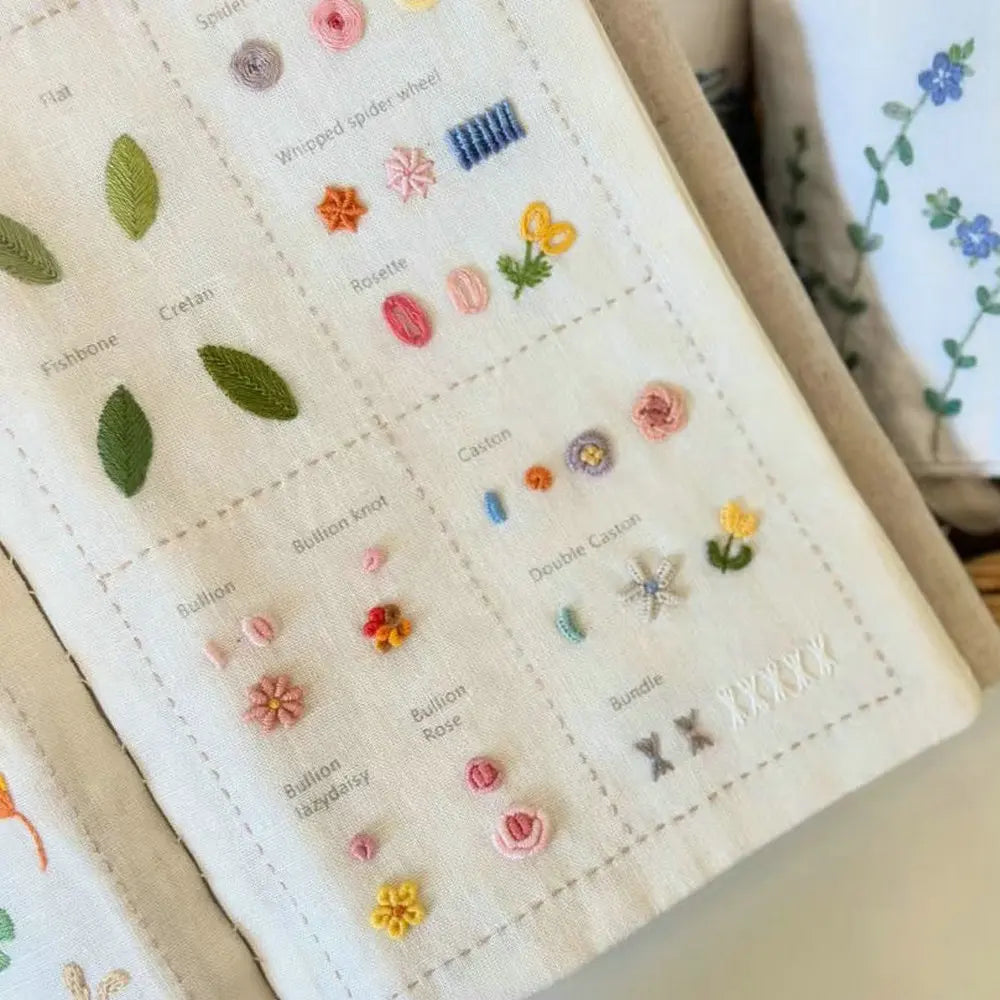 Creative Embroidery Stitch Book Kit – 6 Sheets with Stitch Instructions