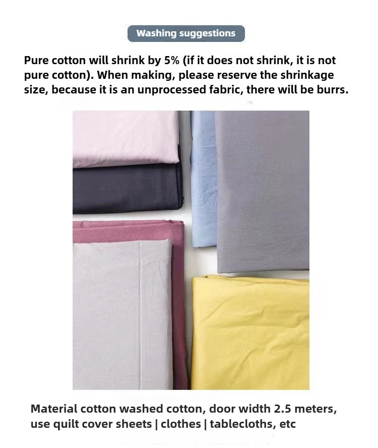 Washed Cotton Plaid Fabric | 100% Cotton | 250cm Wide | Sold by the Meter | 5 Colors