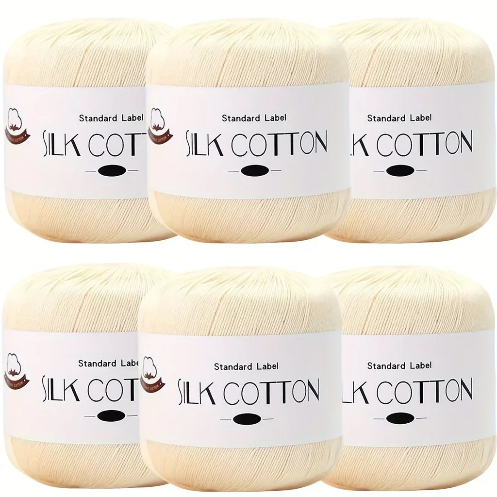 Hilo de Algodón de Seda - Hilo Fino para Ganchillo, Suéteres de Punto, Chales, Bufandas y Manualidades, Hilo Suave y Duradero 50g/unidad