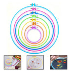 Color-Coded Plastic Embroidery Hoops – 7 Sizes