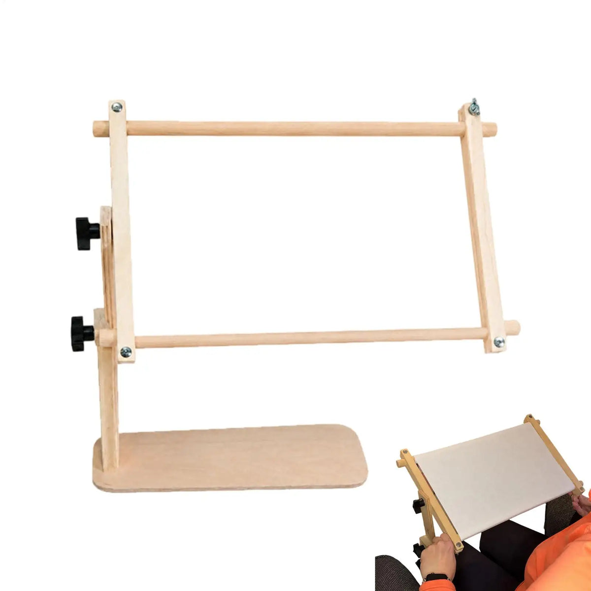 Adjustable Wooden Embroidery Hoop Stand – 2 Sizes