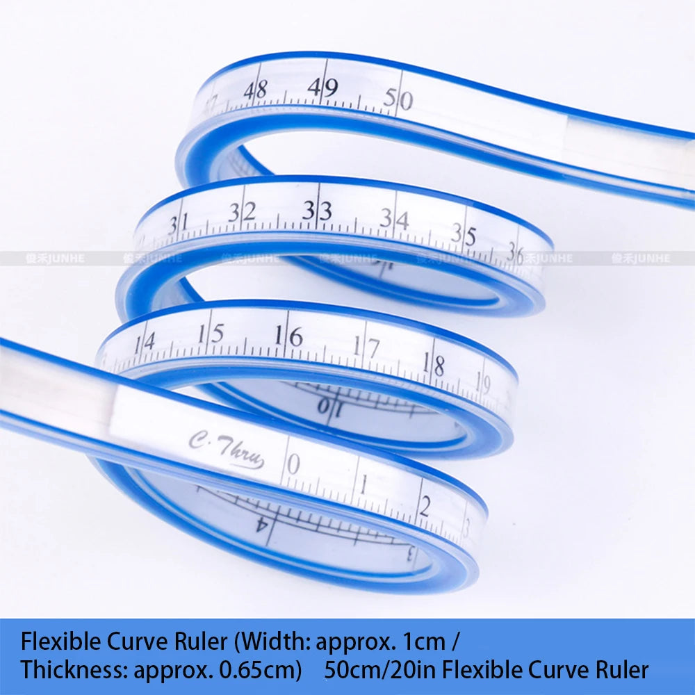 Flexible Curve Ruler – Bendable Double-Sided Soft Ruler for Garment Pattern Making & Sewing | 30–60cm