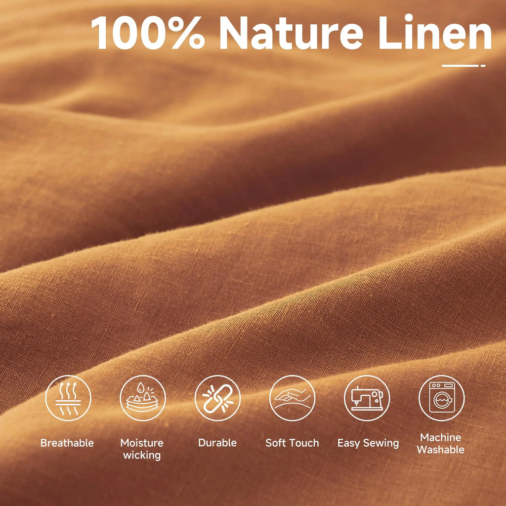 100% Washed French Linen Fabric – Soft Natural Flax | 280 cm Wide | Clothing, Tablecloths & Curtains